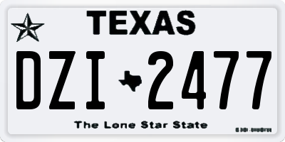 TX license plate DZI2477