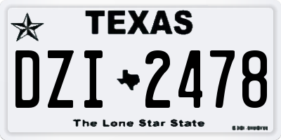 TX license plate DZI2478