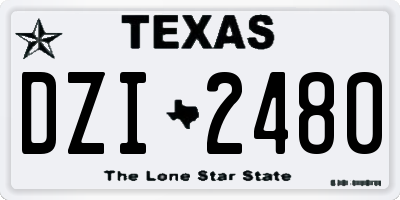 TX license plate DZI2480
