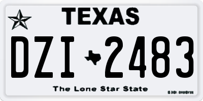 TX license plate DZI2483