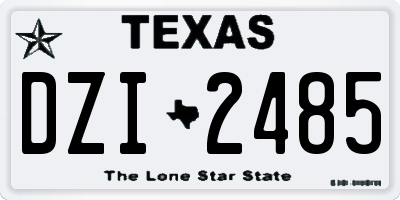 TX license plate DZI2485