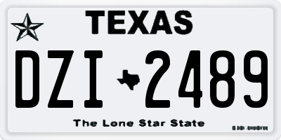 TX license plate DZI2489