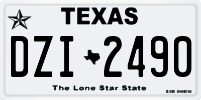 TX license plate DZI2490