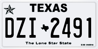TX license plate DZI2491