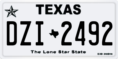 TX license plate DZI2492