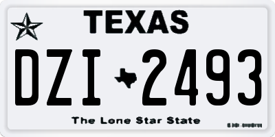 TX license plate DZI2493