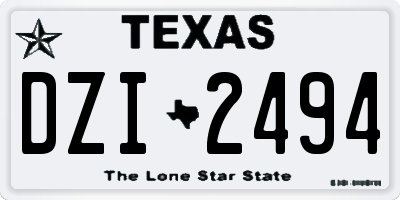 TX license plate DZI2494