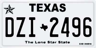 TX license plate DZI2496