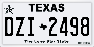 TX license plate DZI2498