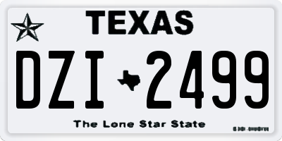 TX license plate DZI2499