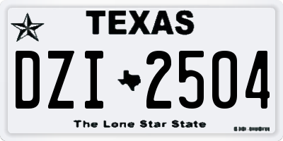 TX license plate DZI2504