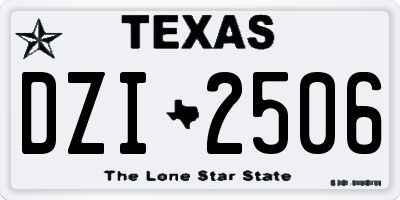 TX license plate DZI2506