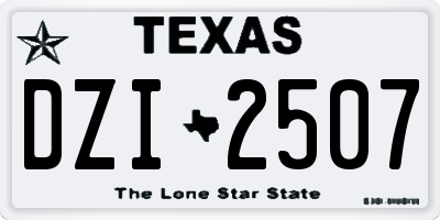 TX license plate DZI2507