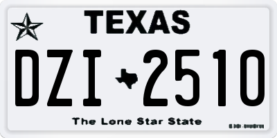 TX license plate DZI2510