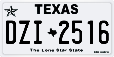 TX license plate DZI2516