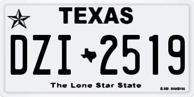TX license plate DZI2519