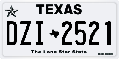 TX license plate DZI2521