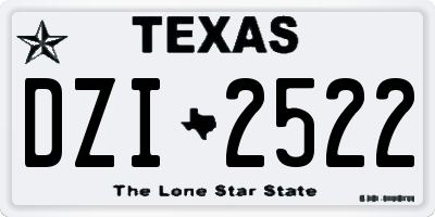 TX license plate DZI2522