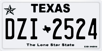 TX license plate DZI2524