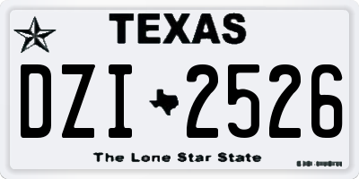 TX license plate DZI2526