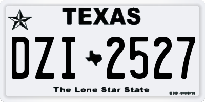 TX license plate DZI2527