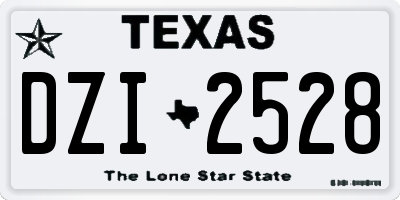 TX license plate DZI2528