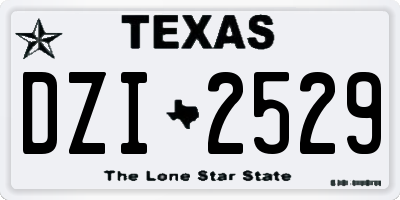 TX license plate DZI2529