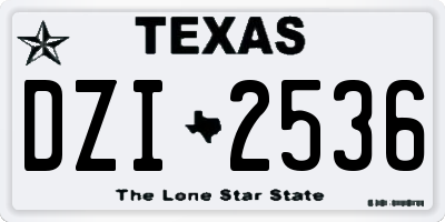 TX license plate DZI2536