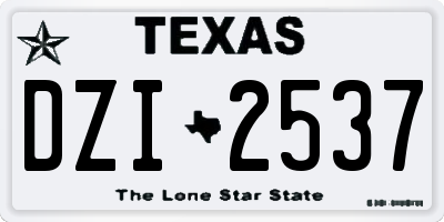 TX license plate DZI2537