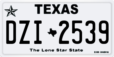 TX license plate DZI2539