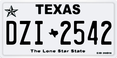 TX license plate DZI2542