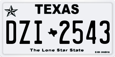 TX license plate DZI2543