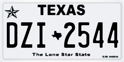 TX license plate DZI2544