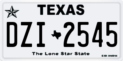 TX license plate DZI2545