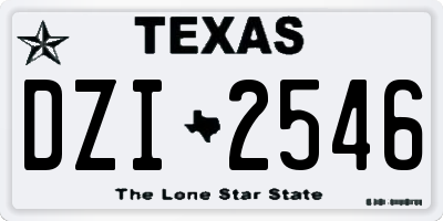 TX license plate DZI2546