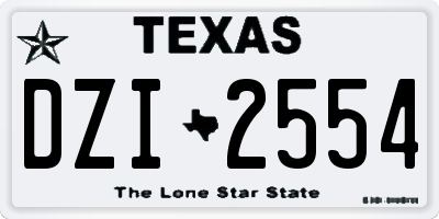 TX license plate DZI2554