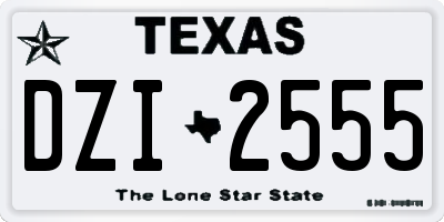 TX license plate DZI2555