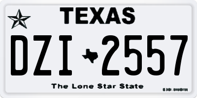 TX license plate DZI2557