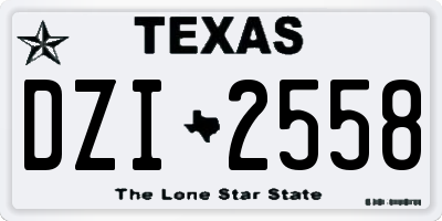 TX license plate DZI2558