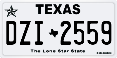 TX license plate DZI2559