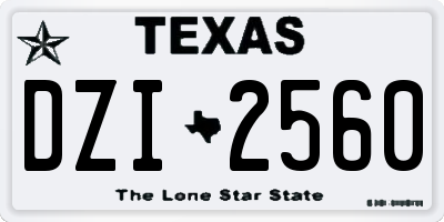 TX license plate DZI2560