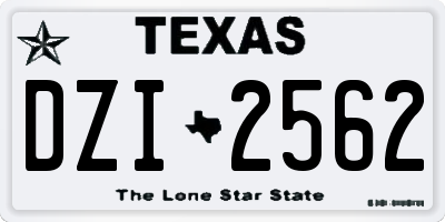 TX license plate DZI2562
