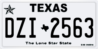 TX license plate DZI2563