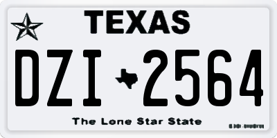 TX license plate DZI2564