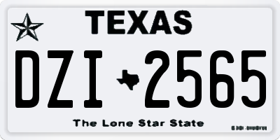 TX license plate DZI2565