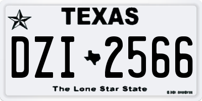 TX license plate DZI2566