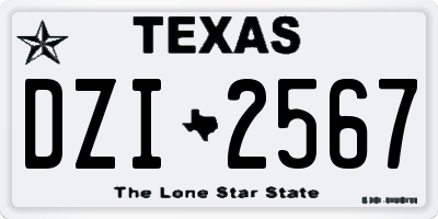 TX license plate DZI2567