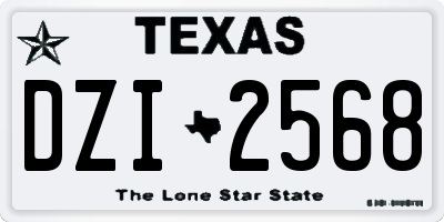 TX license plate DZI2568