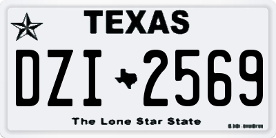 TX license plate DZI2569