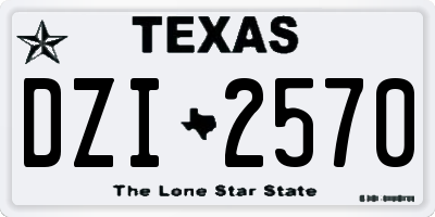 TX license plate DZI2570